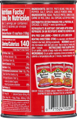 La Preferida Beans Refried Chorizo - 16 Oz - Image 5
