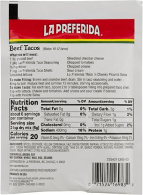 La Preferida Seasoning Taco - 1.25 Oz - Image 5