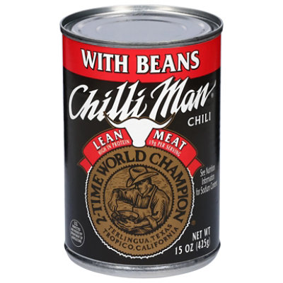 Chilli Man Chili With Beans Lean Meat Can - 15 Oz - Image 1