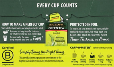 Bigelow Tea Bags Green With Mango 20 Count - 0.91 Oz - Image 7