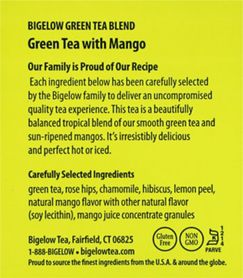 Bigelow Tea Bags Green With Mango 20 Count - 0.91 Oz - Image 4