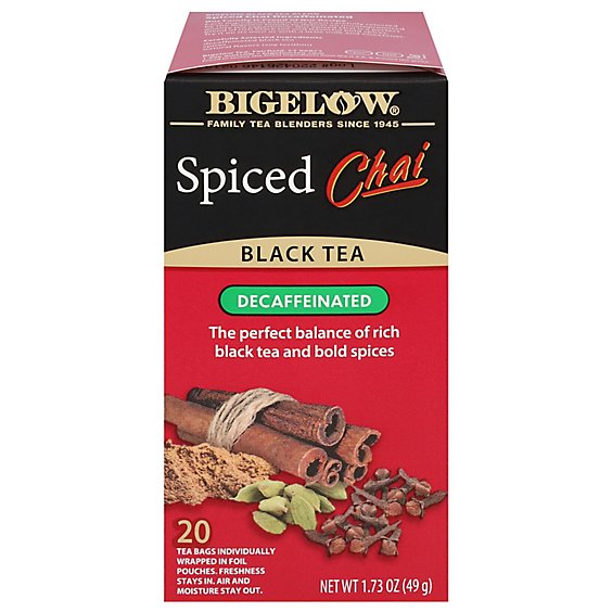 Bigelow Spiced Chai Dcf - 20 Count