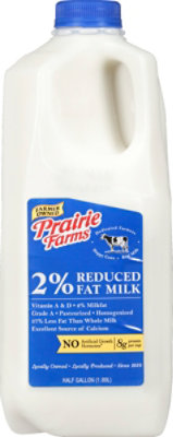 Prairie Farms 1/2 Gallon 2% Milk Plastic Bottle - 64 Fl. Oz