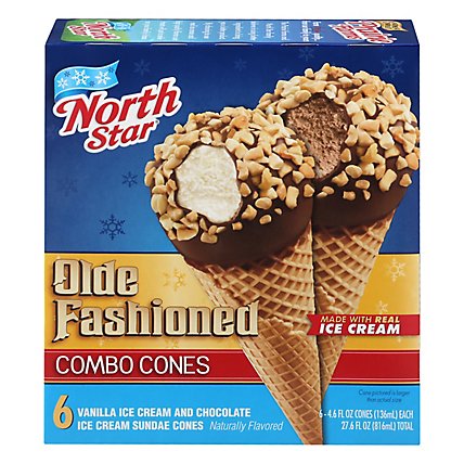North Star Ice Cream Sundae Cones Olde Fashioned Combo 6 Count - 27.6 Fl. Oz. - Image 3
