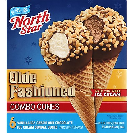 North Star Ice Cream Sundae Cones Olde Fashioned Combo 6 Count - 27.6 Fl. Oz. - Image 2