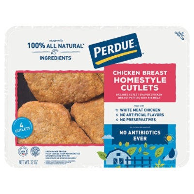 PERDUE No Antibiotics Ever Refrigerated Homestyle Breaded Chicken Breast Cutlet Tray - 12 Oz - Image 3