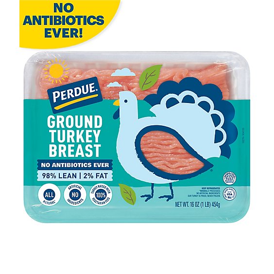 PERDUE No Antibiotics Ever Fresh Ground Turkey Breast Traypack - 1 Lb