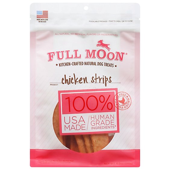 Full Moon Dog Treats Chicken Strips - 6 Oz