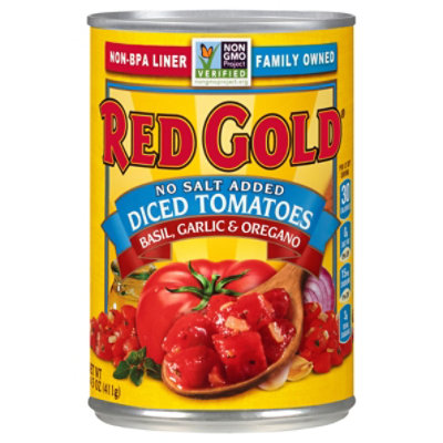 Red Gold Basil Garlic And Oregano Diced Tomatoes - 14.5 Oz - Image 3