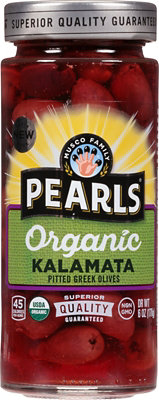 Pearls Organic Olives Greek Kalamata Pitted - 6 Oz - Image 1