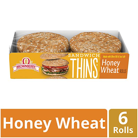 Brownberry Honey Wheat Sandwich Thins - 12 Oz