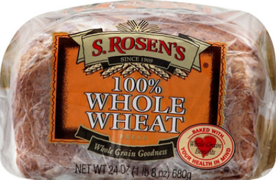 S.Rosens 100% Whole Wheat Bread - 24 Oz - Image 2