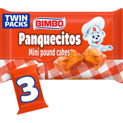 Bimbo Panquecitos Plain Mini Pound Cakes 3 Twin Packs - 10.59 Oz.