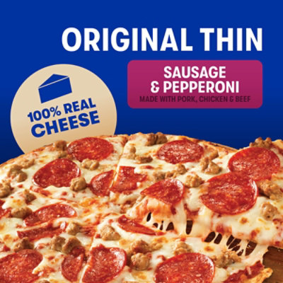 Jack's Original Thin Crust Sausage and Pepperoni Frozen Pizza - 15 Oz - Image 2