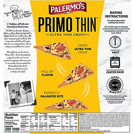 Palermos Pizza Primo Thin Supreme Frozen - 16.55 Oz - Image 6
