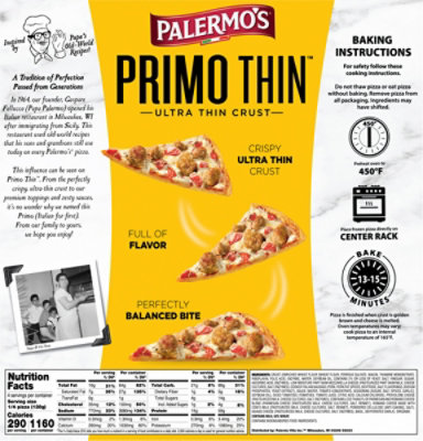 Palermos Pizza Primo Thin Sausage Frozen - 18.1 Oz - Image 6