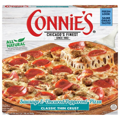 Connies Naturals Sausage & Pepperoni Pizza Frozen - 23.6 Oz - Image 2