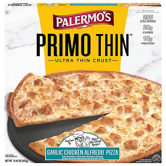 Palermos Primo Pizza Thin Chicken Alfredo Frozen - 14.45 Oz