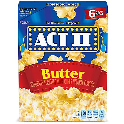 Act II Butter Microwave Popcorn - 6-2.75 Oz - Image 1