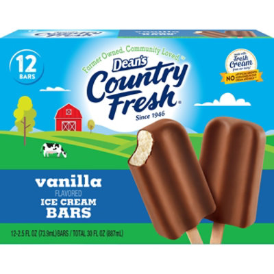 Deans Country Fresh Vanilla Ice Cream Bars - 12 Count - Image 1