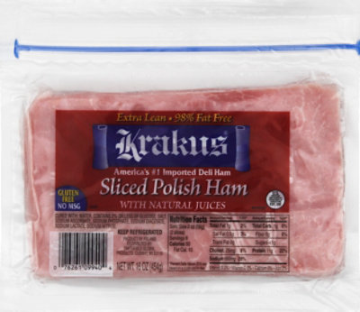 Krakus Sliced Polish Ham - 16 Oz - Image 2