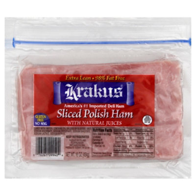 Krakus Sliced Polish Ham - 16 Oz - Image 1