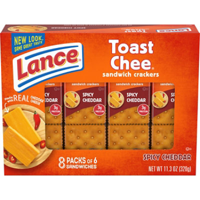 Lance ToastChee Spicy Cheddar Sandwich Crackers - 8 Ct - 1.4 Oz - Image 1