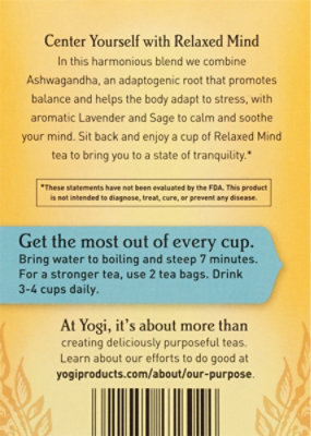 Yogi Teas Tea Relaxed Mind O - 16 Count - Image 4