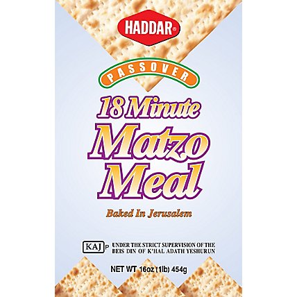 Haddar 18 Minute Mini Matzo Meal - 1 Lb - Image 1