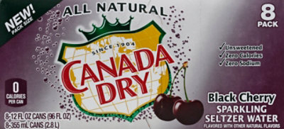 Canada Dry Sparkling Black Cherry - 8-12 Fl. Oz. - Image 2