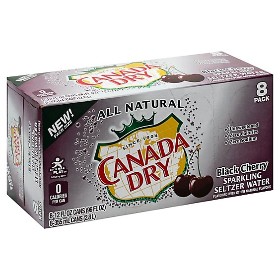 Canada Dry Sparkling Black Cherry - 8-12 Fl. Oz.