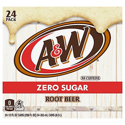 A&W Diet Root Beer - 24-12 Fl. Oz. - Image 2