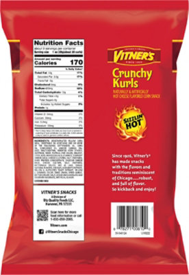 Vitners Kurls Crunchy Sizzlin Hot Cheese Big Bag - 8.75 Oz - Image 6