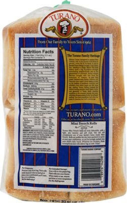 Turano Mini French Rolls - 16 Oz - Image 2