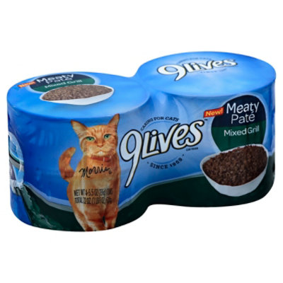 9Lives Mixed Grill Cat Food Wet Meaty Pate 4 5.5 Oz Safeway