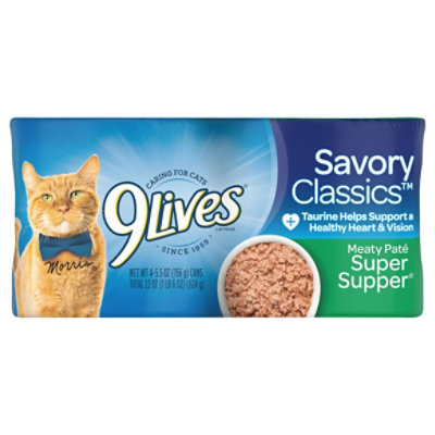 9Lives Cat Food Wet Meaty Pate Super Supper Wrapped - 4 - 5.5 Oz - Image 1
