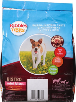 Kibbles N Bits Dog Food Chefs Choice Bistro Mini Bits Roasted Beef Veggies Apple Small 3.5 Lb jewelosco