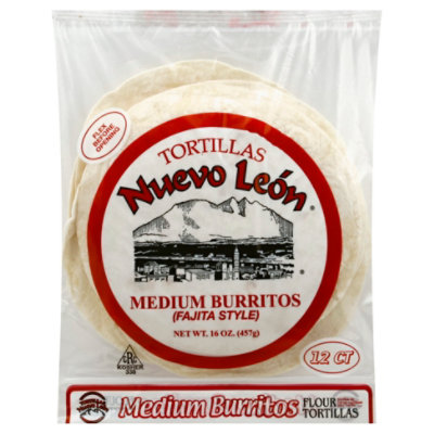 Tortillas Nuevo Leon Burritos Medium Fajita Style, 16.0 Oz - 16 Oz - Image 1