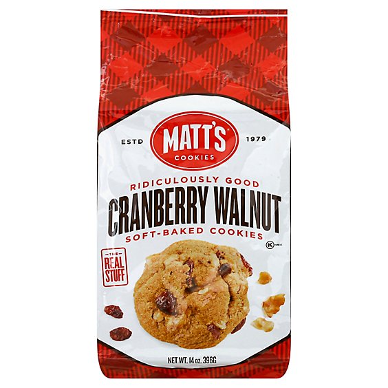 Matts Cookies Cranberry Walnut - 14 Oz