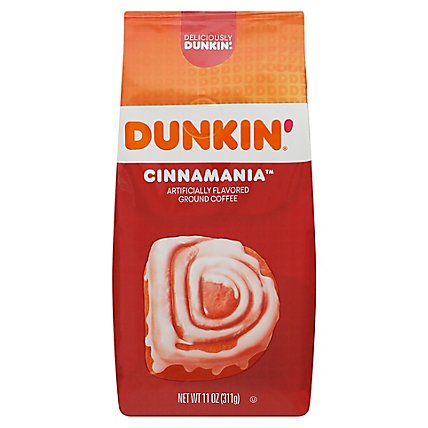 Dunkin Donuts Cinnamon Coffee Roll Ground Coffee Caffeine Foil Bag - 11 Oz - Image 3