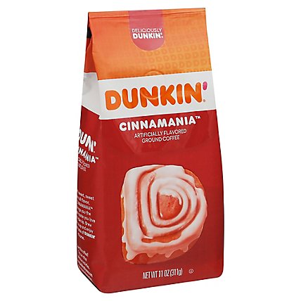 Dunkin Donuts Cinnamon Coffee Roll Ground Coffee Caffeine Foil Bag - 11 Oz - Image 2