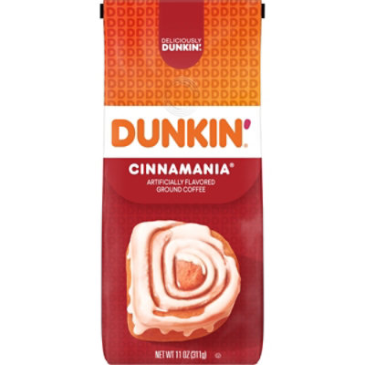 Dunkin Donuts Cinnamon Coffee Roll Ground Coffee Caffeine Foil Bag - 11 Oz - Image 1