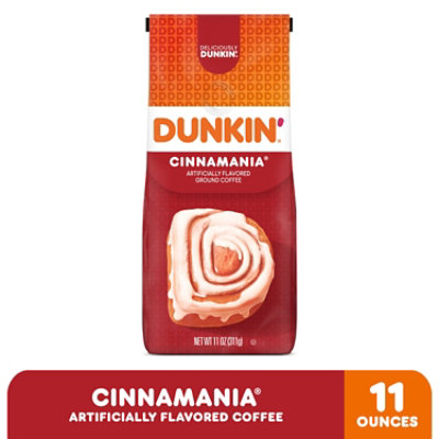 Dunkin Donuts Cinnamon Coffee Roll Ground Coffee Caffeine Foil Bag - 11 Oz - Image 2