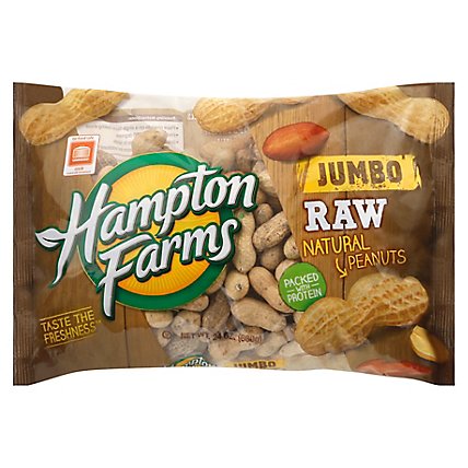 Hampton Farms Peanuts Natural Raw - 24 Oz - Image 1