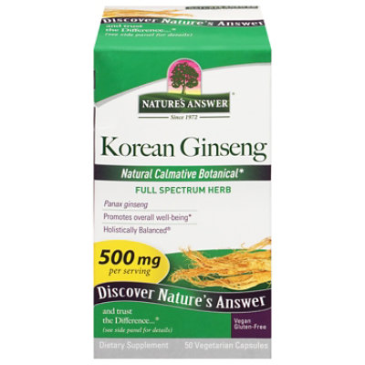 Natures Answer Herb Genseng Korea - 50 Count - Image 1