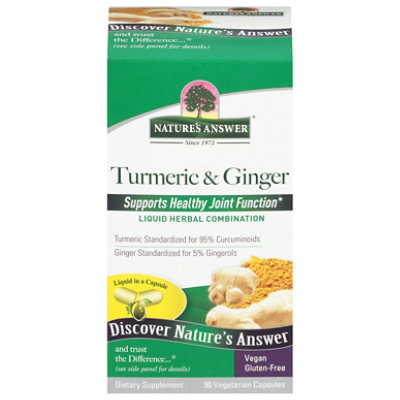 Natures Answer Turmeric & Ginger Vegetarian Capsules - 90 Count - Image 3