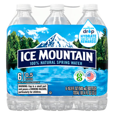 Ice Mountain Natural Spring Water No Flavor - 6-16.9 Fl. Oz. - Image 1