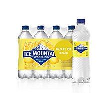 Ice Mountain 100% Natural Spring Water Sparkling Lively Lemon - 8-16.9 Fl. Oz.