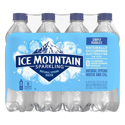 Ice Mountain 100% Natural Spring Water Sparkling Simply Bubbles - 8-16.9 Fl. Oz. - Image 3