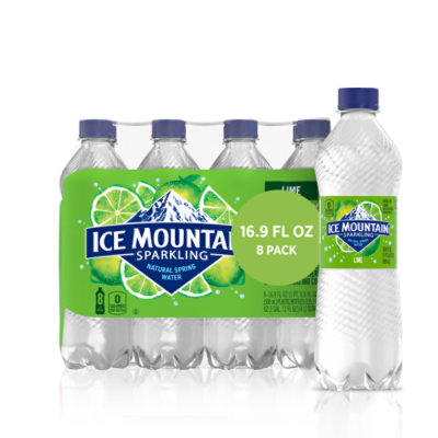 Ice Mountain 100% Natural Spring Water Sparkling Zesty Lime - 8-16.9 Fl.  Oz. - Carrs